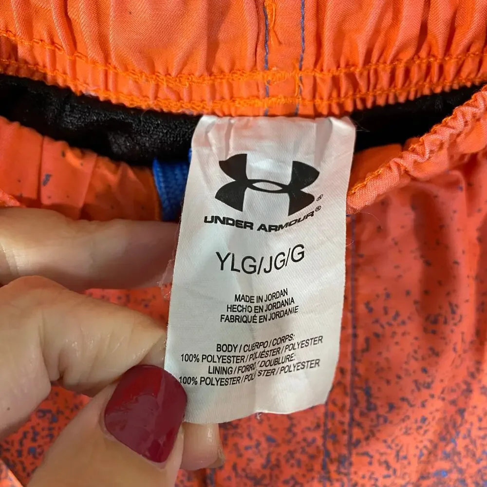 Under Armour Boy's Orange & Blue Ombre Swim Trunks Size L